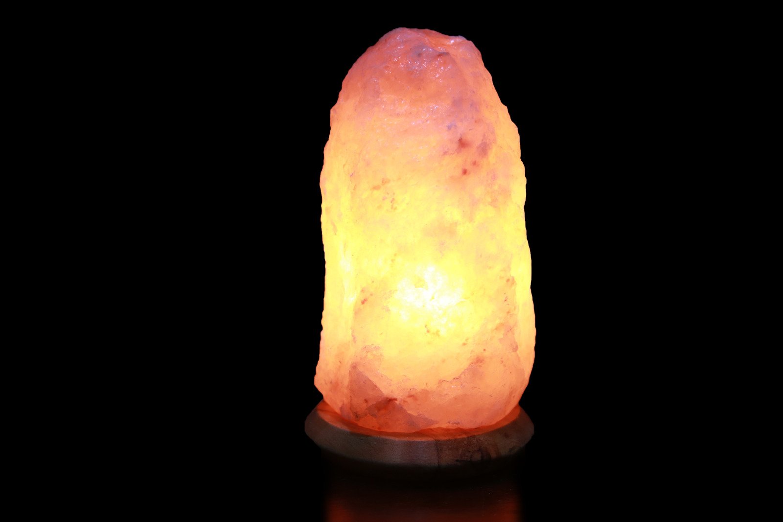 Himalayan salt lamp glowing warmly